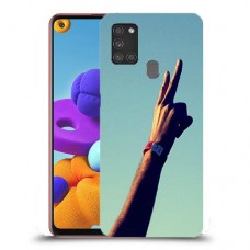 שלום בשבילך כיסוי מגן קשיח מעוצב ל Samsung Galaxy A21s יחידה אחת סקרין מובייל