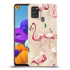 פלמינגו ורוד כיסוי מגן קשיח מעוצב ל Samsung Galaxy A21s יחידה אחת סקרין מובייל