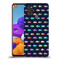 קשת בדגים כיסוי מגן קשיח מעוצב ל Samsung Galaxy A21s יחידה אחת סקרין מובייל