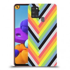 פסים קשת כיסוי מגן קשיח מעוצב ל Samsung Galaxy A21s יחידה אחת סקרין מובייל