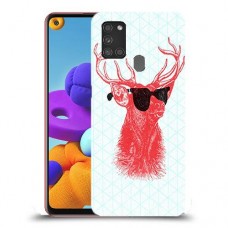 אדג אדום במשקפיים כיסוי מגן קשיח מעוצב ל Samsung Galaxy A21s יחידה אחת סקרין מובייל