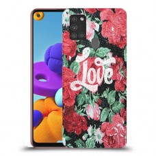 רוז אהבה כיסוי מגן קשיח מעוצב ל Samsung Galaxy A21s יחידה אחת סקרין מובייל