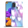 לבבות מעורפלים בכחול כיסוי מגן קשיח מעוצב ל Samsung Galaxy A21s יחידה אחת סקרין מובייל