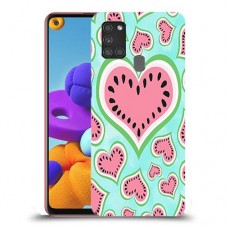 אבטיח אהבה כיסוי מגן קשיח מעוצב ל Samsung Galaxy A21s יחידה אחת סקרין מובייל