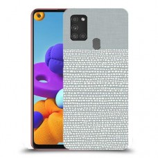 נקודות לבנות אפור כיסוי מגן קשיח מעוצב ל Samsung Galaxy A21s יחידה אחת סקרין מובייל