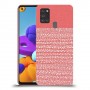 נקודות לבנות בורוד כיסוי מגן קשיח מעוצב ל Samsung Galaxy A21s יחידה אחת סקרין מובייל