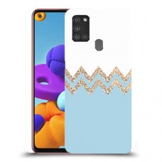 לבן כחול כיסוי מגן קשיח מעוצב ל Samsung Galaxy A21s יחידה אחת סקרין מובייל