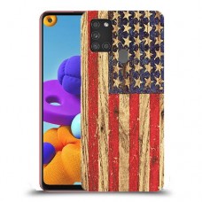 עץ ארצות הברית כיסוי מגן קשיח מעוצב ל Samsung Galaxy A21s יחידה אחת סקרין מובייל