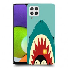 פינגווין בכריש כיסוי מגן קשיח מעוצב ל Samsung Galaxy A22 יחידה אחת סקרין מובייל