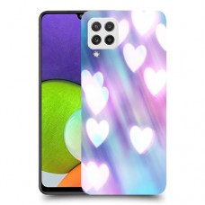 לבבות מעורפלים בכחול כיסוי מגן קשיח מעוצב ל Samsung Galaxy A22 יחידה אחת סקרין מובייל