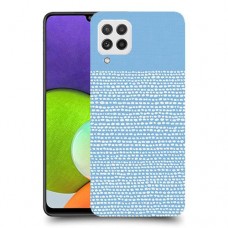נקודות לבנות בכחול כיסוי מגן קשיח מעוצב ל Samsung Galaxy A22 יחידה אחת סקרין מובייל