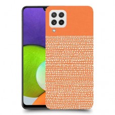 נקודות לבנות בכתום כיסוי מגן קשיח מעוצב ל Samsung Galaxy A22 יחידה אחת סקרין מובייל