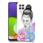 אישה בפרחים כיסוי מגן קשיח מעוצב ל Samsung Galaxy A22 יחידה אחת סקרין מובייל