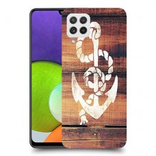 עוגן מעץ כיסוי מגן קשיח מעוצב ל Samsung Galaxy A22 יחידה אחת סקרין מובייל