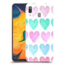 לבבות פסטל כיסוי מגן קשיח מעוצב ל Samsung Galaxy A30 יחידה אחת סקרין מובייל