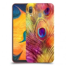 נוצת טווס כיסוי מגן קשיח מעוצב ל Samsung Galaxy A30 יחידה אחת סקרין מובייל
