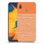 נקודות לבנות בכתום כיסוי מגן קשיח מעוצב ל Samsung Galaxy A30 יחידה אחת סקרין מובייל