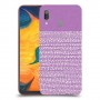 נקודות לבנות בסגול כיסוי מגן קשיח מעוצב ל Samsung Galaxy A30 יחידה אחת סקרין מובייל