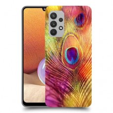 נוצת טווס כיסוי מגן קשיח מעוצב ל Samsung Galaxy A32 יחידה אחת סקרין מובייל