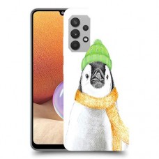 פינגווין בקור כיסוי מגן קשיח מעוצב ל Samsung Galaxy A32 יחידה אחת סקרין מובייל