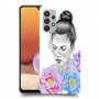 אישה בפרחים כיסוי מגן קשיח מעוצב ל Samsung Galaxy A32 יחידה אחת סקרין מובייל