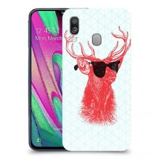 אדג אדום במשקפיים כיסוי מגן קשיח מעוצב ל Samsung Galaxy A40 יחידה אחת סקרין מובייל