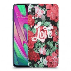 רוז אהבה כיסוי מגן קשיח מעוצב ל Samsung Galaxy A40 יחידה אחת סקרין מובייל