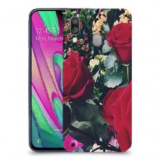 ורדים כיסוי מגן קשיח מעוצב ל Samsung Galaxy A40 יחידה אחת סקרין מובייל
