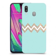 פסים בירוק כיסוי מגן קשיח מעוצב ל Samsung Galaxy A40 יחידה אחת סקרין מובייל