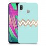 פסים בירוק כיסוי מגן קשיח מעוצב ל Samsung Galaxy A40 יחידה אחת סקרין מובייל