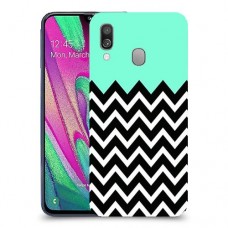 פסים במנטה כיסוי מגן קשיח מעוצב ל Samsung Galaxy A40 יחידה אחת סקרין מובייל