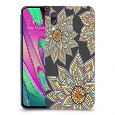 חמניות בשחור כיסוי מגן קשיח מעוצב ל Samsung Galaxy A40 יחידה אחת סקרין מובייל