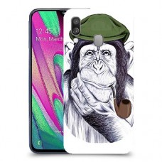 חשיבה קוף כיסוי מגן קשיח מעוצב ל Samsung Galaxy A40 יחידה אחת סקרין מובייל