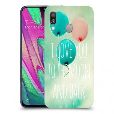 עד הירח ובחזרה כיסוי מגן קשיח מעוצב ל Samsung Galaxy A40 יחידה אחת סקרין מובייל