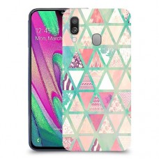 משולשים כיסוי מגן קשיח מעוצב ל Samsung Galaxy A40 יחידה אחת סקרין מובייל