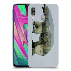 דוב לבן כיסוי מגן קשיח מעוצב ל Samsung Galaxy A40 יחידה אחת סקרין מובייל