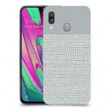 נקודות לבנות אפור כיסוי מגן קשיח מעוצב ל Samsung Galaxy A40 יחידה אחת סקרין מובייל
