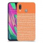 נקודות לבנות בכתום כיסוי מגן קשיח מעוצב ל Samsung Galaxy A40 יחידה אחת סקרין מובייל