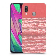 נקודות לבנות בורוד כיסוי מגן קשיח מעוצב ל Samsung Galaxy A40 יחידה אחת סקרין מובייל