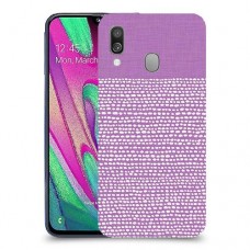 נקודות לבנות בסגול כיסוי מגן קשיח מעוצב ל Samsung Galaxy A40 יחידה אחת סקרין מובייל