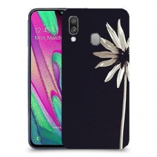 פרח לבן כיסוי מגן קשיח מעוצב ל Samsung Galaxy A40 יחידה אחת סקרין מובייל