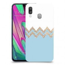 לבן כחול כיסוי מגן קשיח מעוצב ל Samsung Galaxy A40 יחידה אחת סקרין מובייל