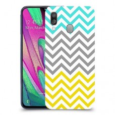 שורות צהובות-ירוקות כיסוי מגן קשיח מעוצב ל Samsung Galaxy A40 יחידה אחת סקרין מובייל