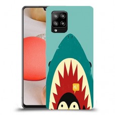פינגווין בכריש כיסוי מגן קשיח מעוצב ל Samsung Galaxy A42 5G יחידה אחת סקרין מובייל