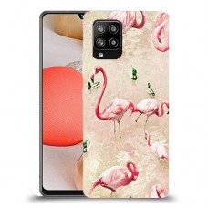 פלמינגו ורוד כיסוי מגן קשיח מעוצב ל Samsung Galaxy A42 5G יחידה אחת סקרין מובייל