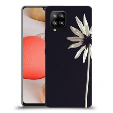 פרח לבן כיסוי מגן קשיח מעוצב ל Samsung Galaxy A42 5G יחידה אחת סקרין מובייל