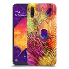 נוצת טווס כיסוי מגן קשיח מעוצב ל Samsung Galaxy A50 יחידה אחת סקרין מובייל
