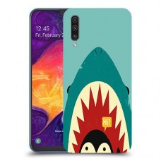 פינגווין בכריש כיסוי מגן קשיח מעוצב ל Samsung Galaxy A50 יחידה אחת סקרין מובייל