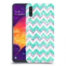 גיאומטריה טורקיז כיסוי מגן קשיח מעוצב ל Samsung Galaxy A50 יחידה אחת סקרין מובייל