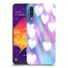 לבבות מעורפלים בכחול כיסוי מגן קשיח מעוצב ל Samsung Galaxy A50 יחידה אחת סקרין מובייל